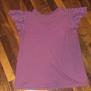 Loft shirt with lace sleeve detail